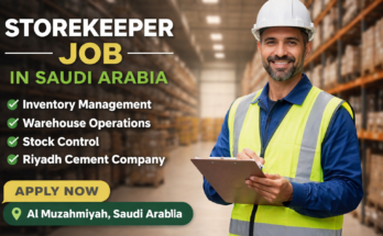 Storekeeper Job in Saudi Arabia