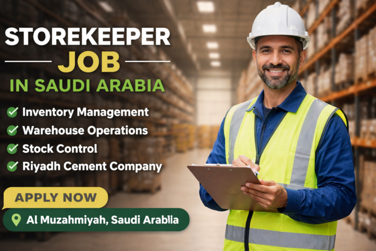 Storekeeper Job in Saudi Arabia