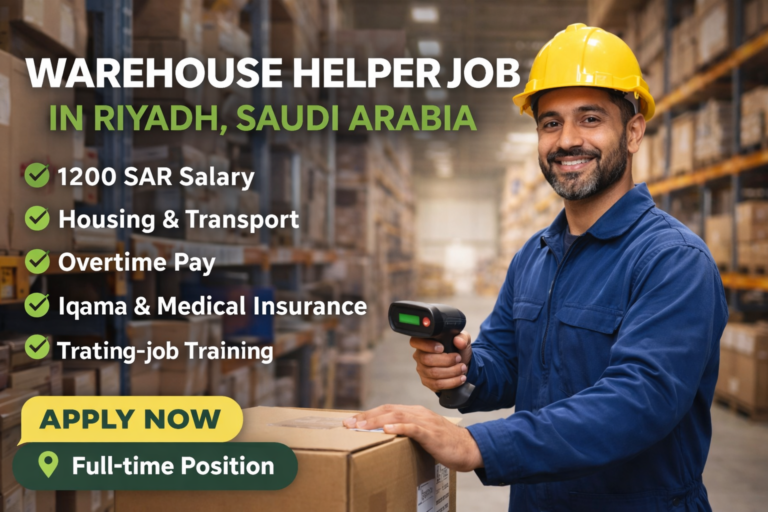 Warehouse Helper Job in Riyadh, Saudi Arabia